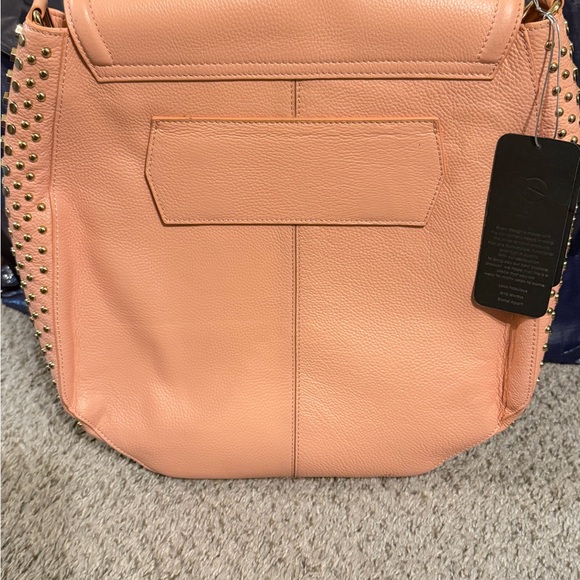 Elizabeth Laine Studded Leather Crossbody / Shoulder Bag – Blush Pink main image 9